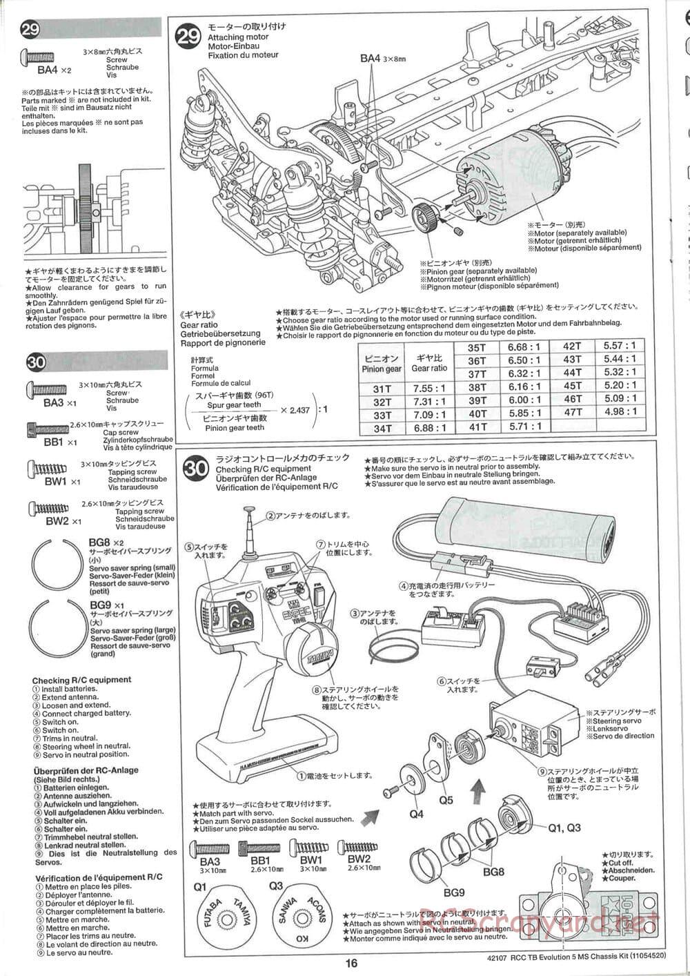 Tamiya - TB Evolution 5 MS Chassis - Manual - Page 16