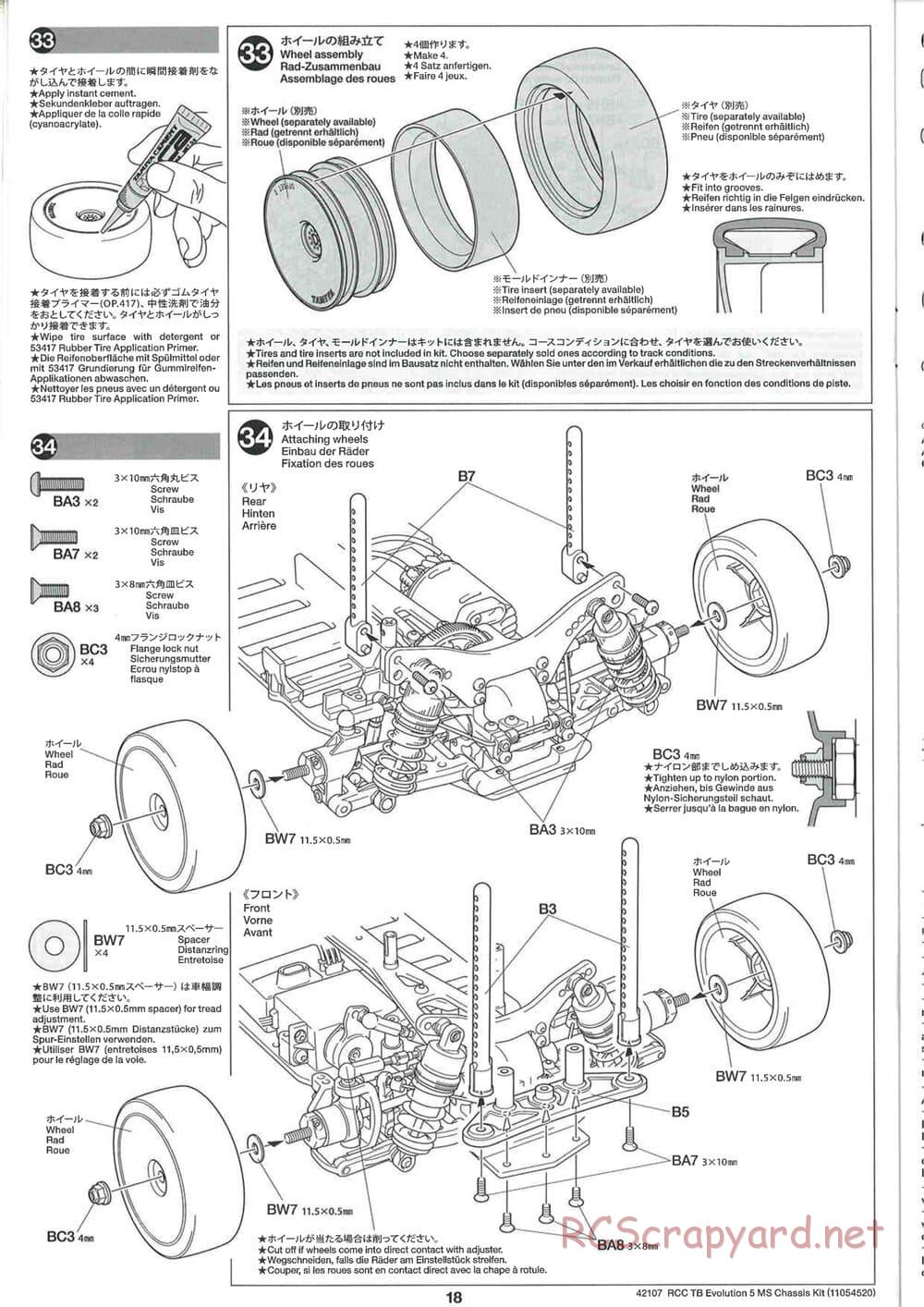 Tamiya - TB Evolution 5 MS Chassis - Manual - Page 18