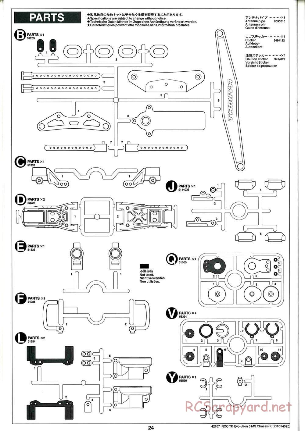 Tamiya - TB Evolution 5 MS Chassis - Manual - Page 24
