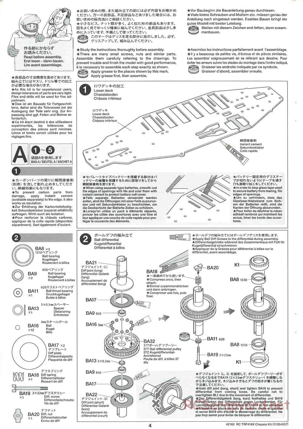 Tamiya - TRF416X Chassis - Manual - Page 4