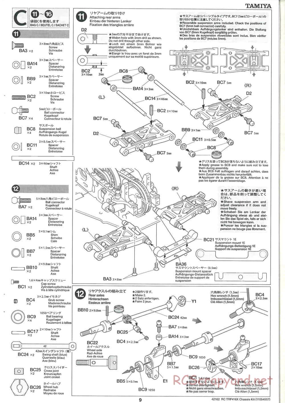 Tamiya - TRF416X Chassis - Manual - Page 9