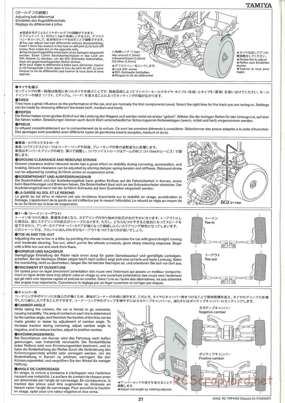 Tamiya - TRF416X Chassis - Manual - Page 21
