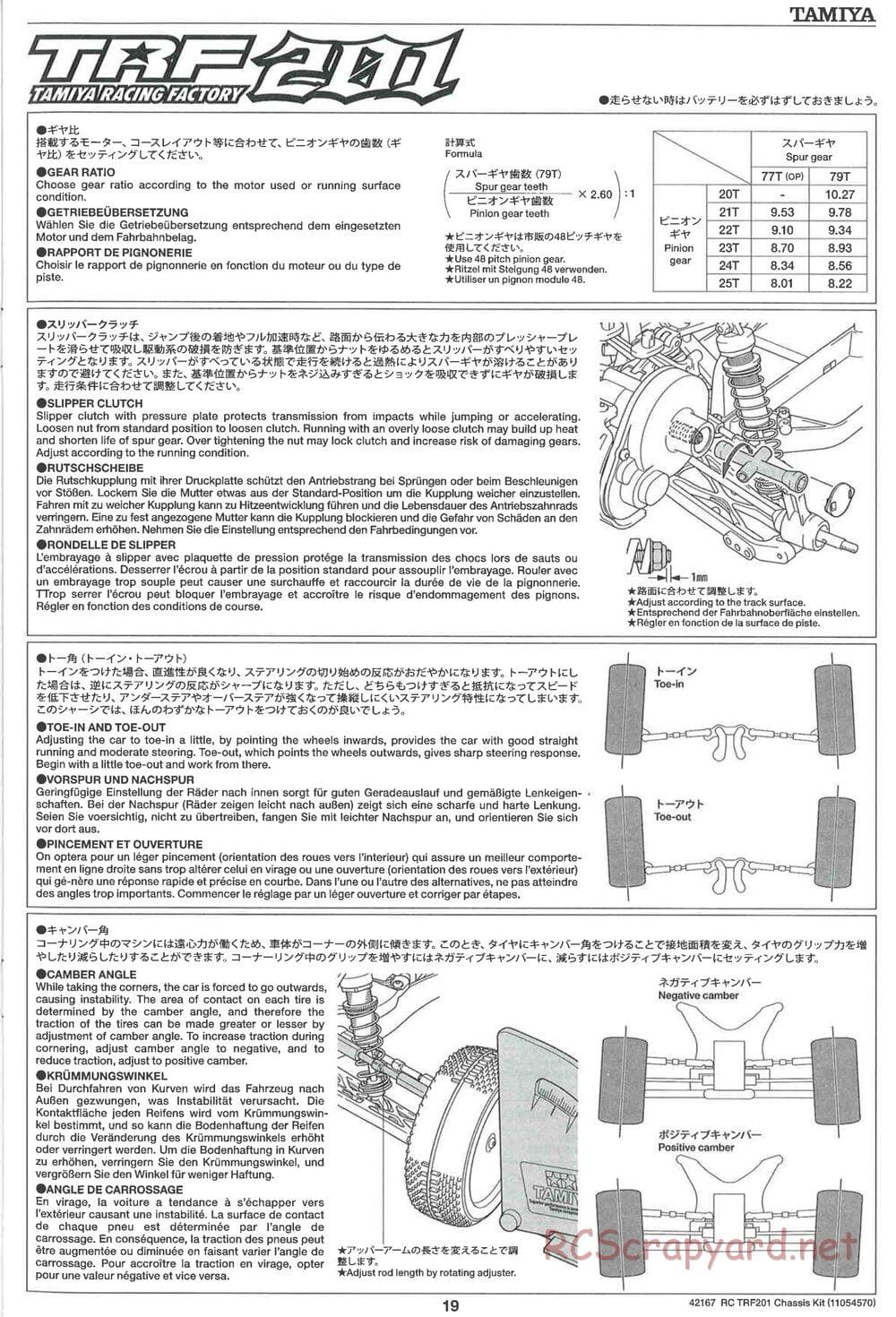 Tamiya - TRF201 Chassis - Manual - Page 19