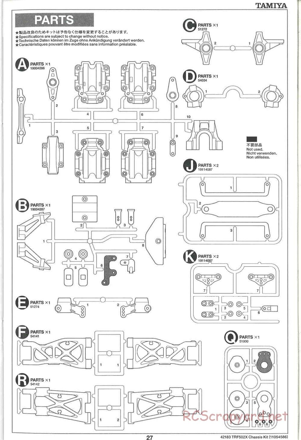 Tamiya - TRF502X Chassis - Manual - Page 27