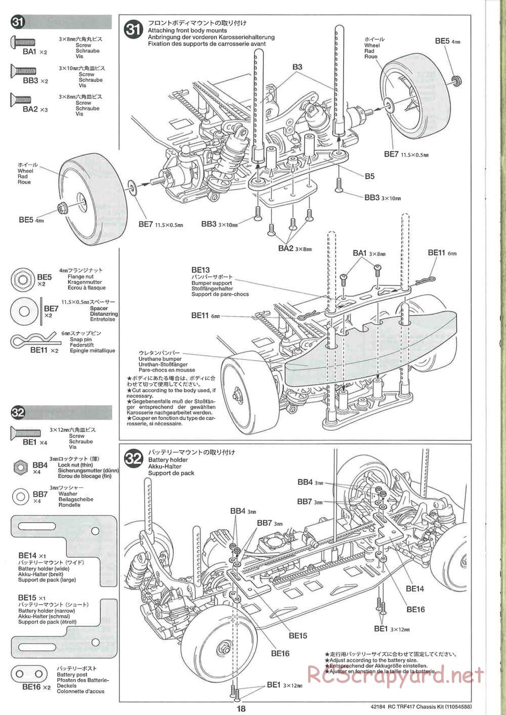 Tamiya - TRF417 Chassis - Manual - Page 18