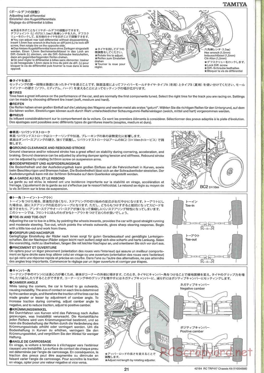 Tamiya - TRF417 Chassis - Manual - Page 21