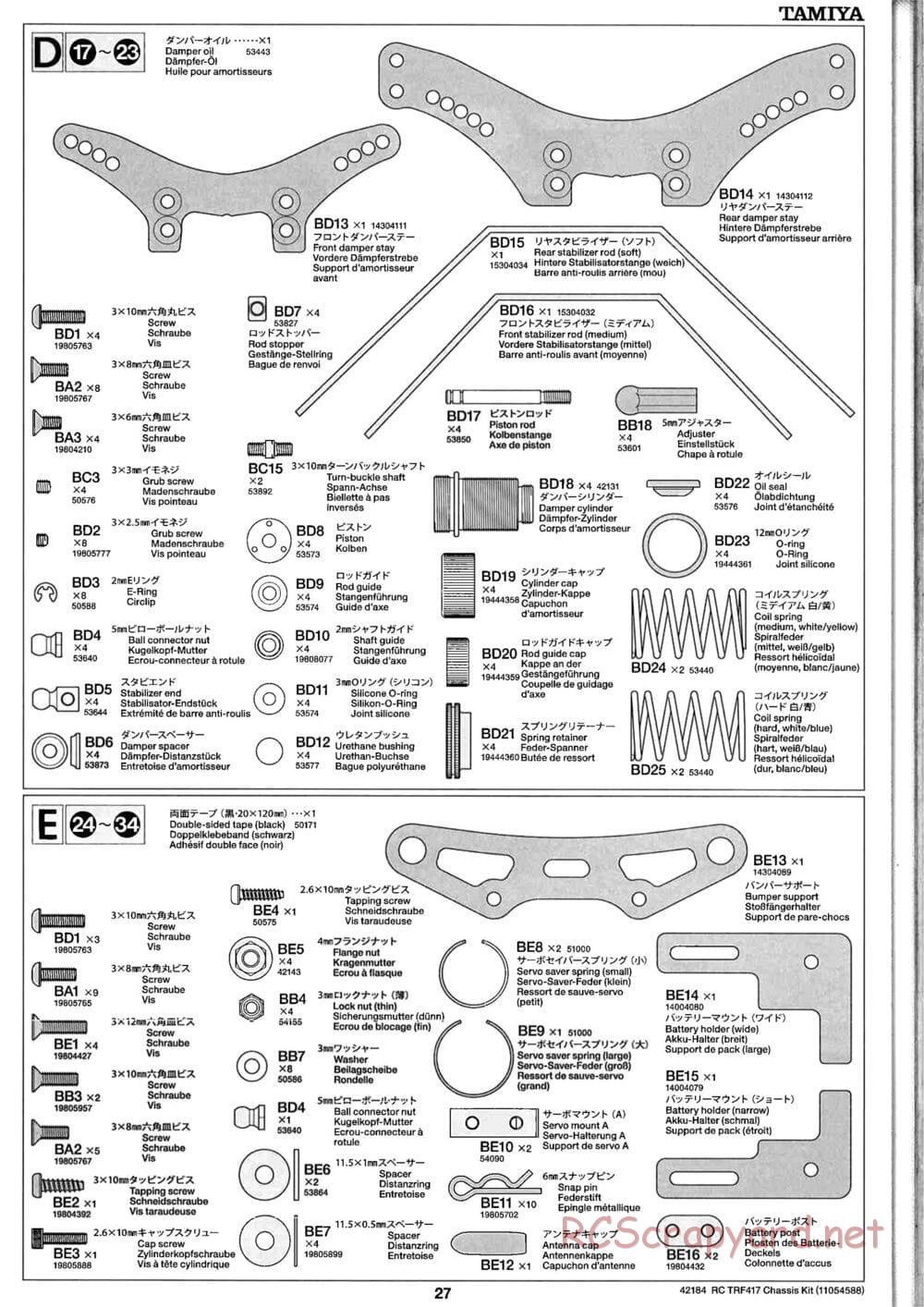 Tamiya - TRF417 Chassis - Manual - Page 27