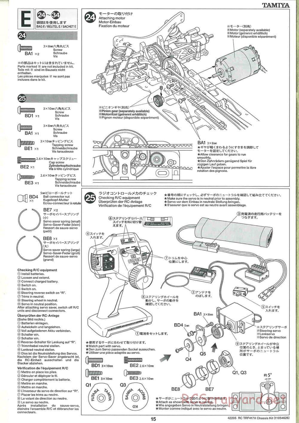 Tamiya - TRF417X Chassis - Manual - Page 15