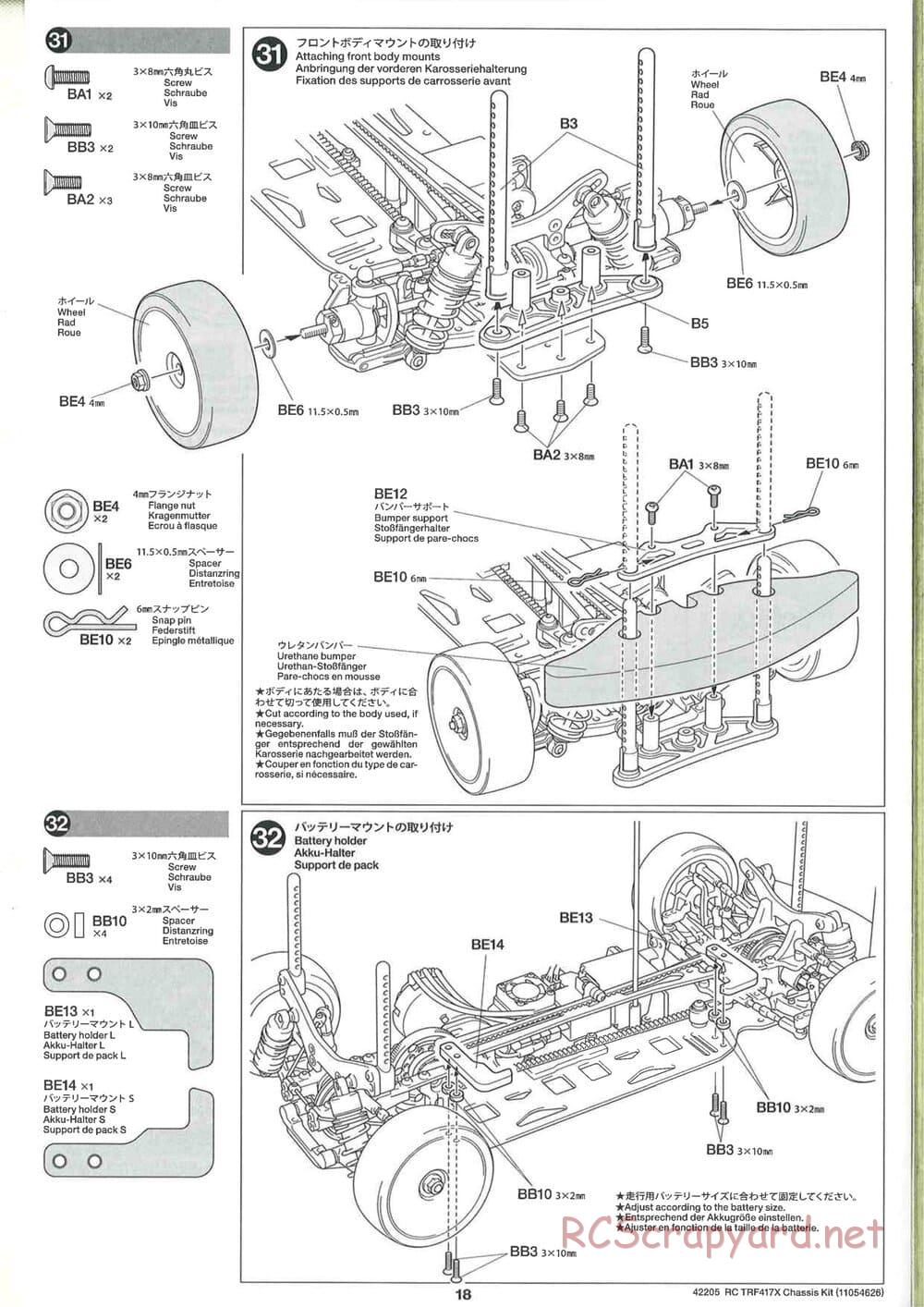 Tamiya - TRF417X Chassis - Manual - Page 18