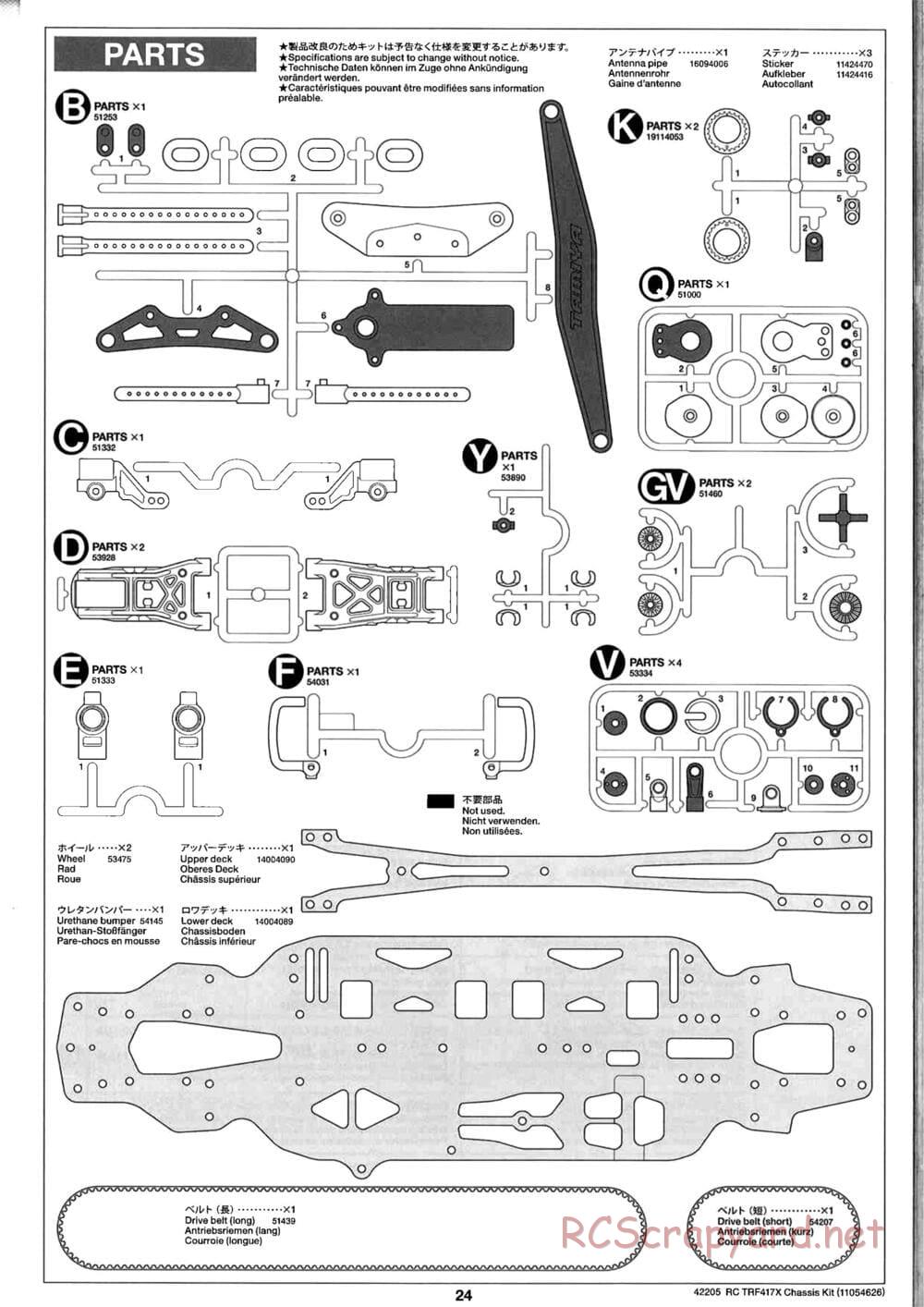 Tamiya - TRF417X Chassis - Manual - Page 24