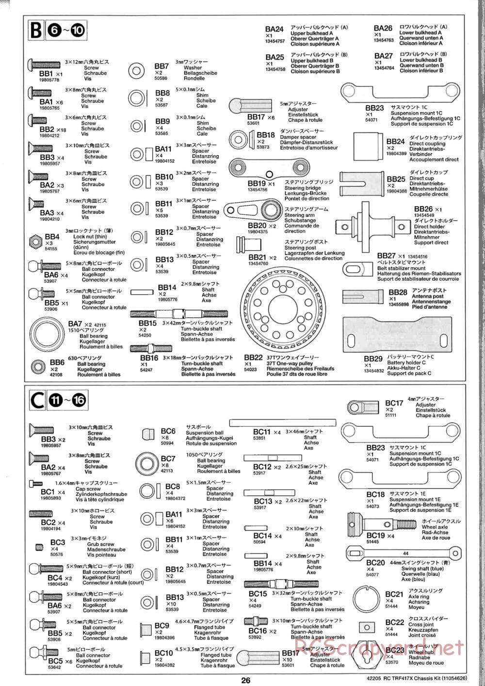 Tamiya - TRF417X Chassis - Manual - Page 26