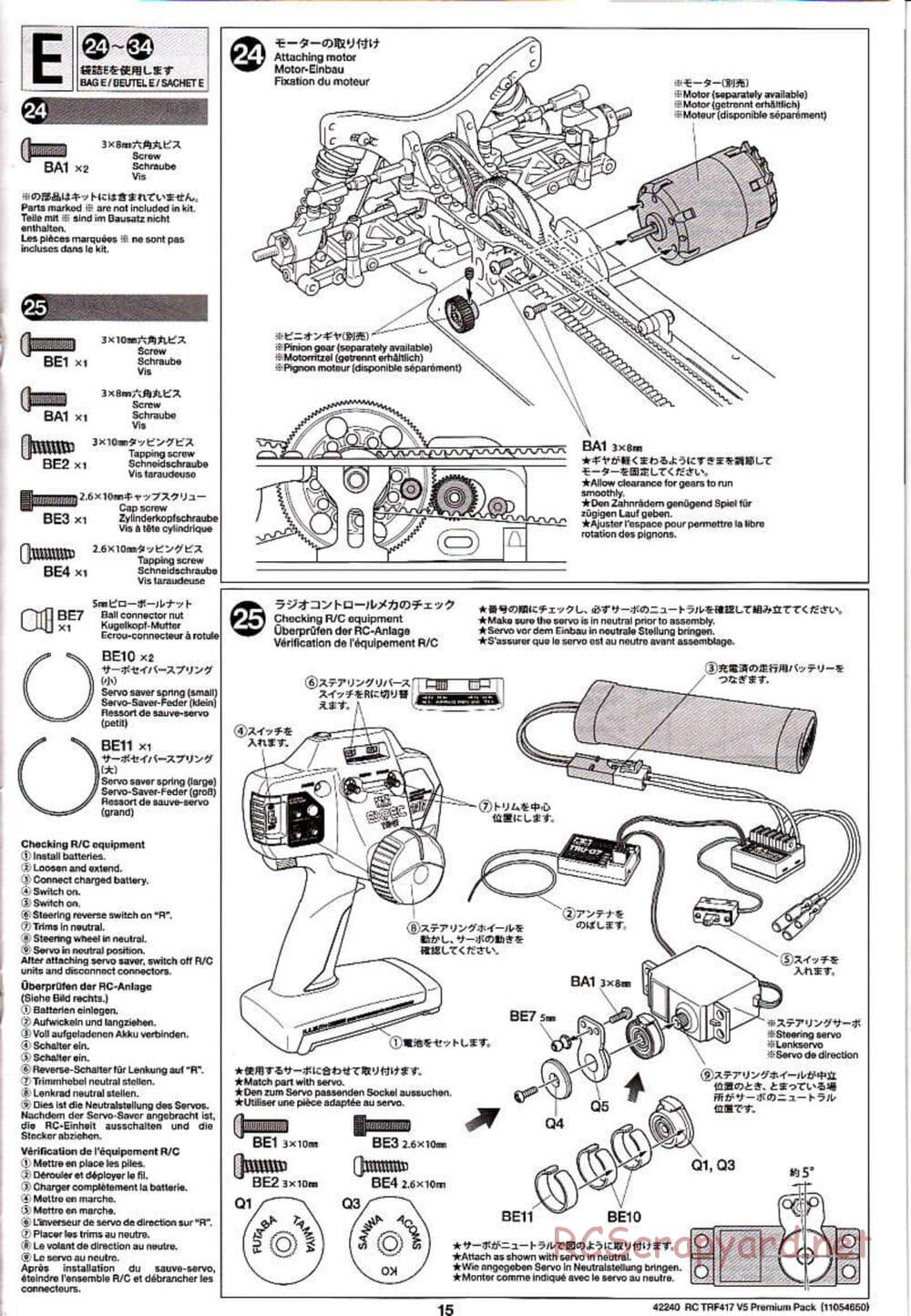 Tamiya - TRF417 V5 Premium Package Chassis - Manual - Page 15
