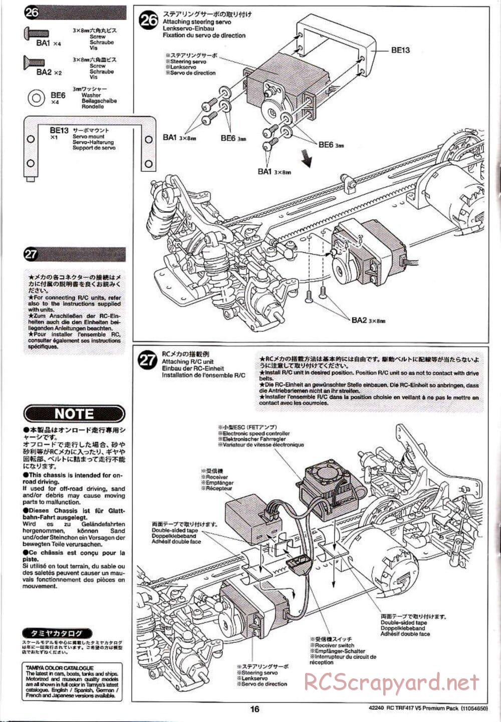 Tamiya - TRF417 V5 Premium Package Chassis - Manual - Page 16