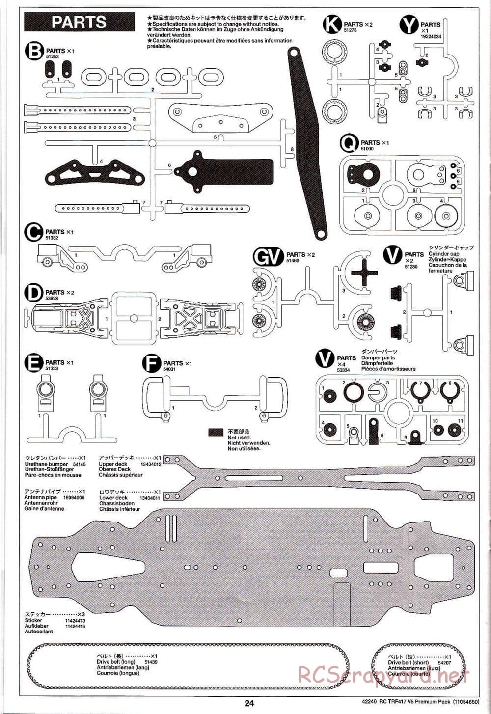 Tamiya - TRF417 V5 Premium Package Chassis - Manual - Page 24