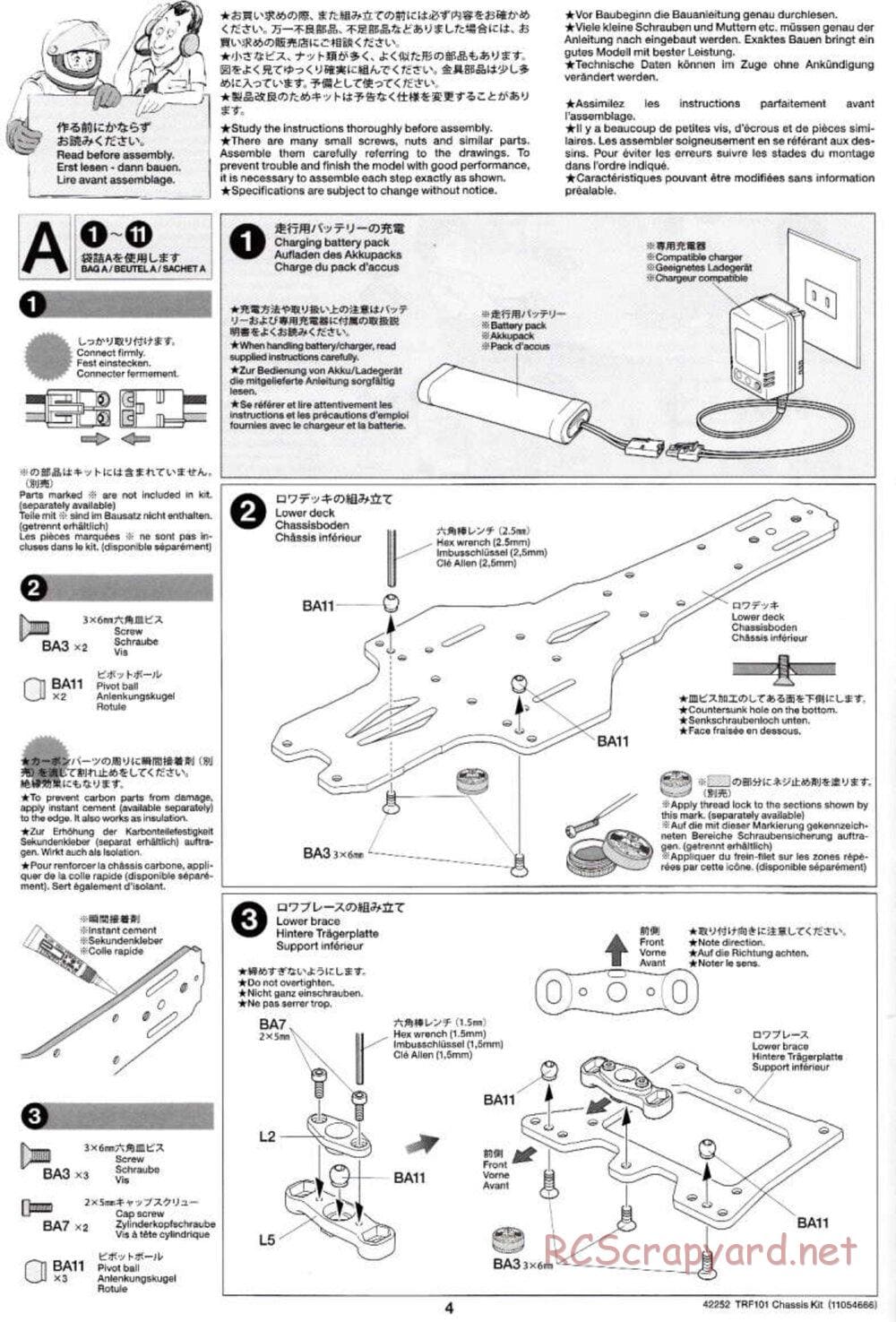 Tamiya - TRF101 Chassis - Manual - Page 4