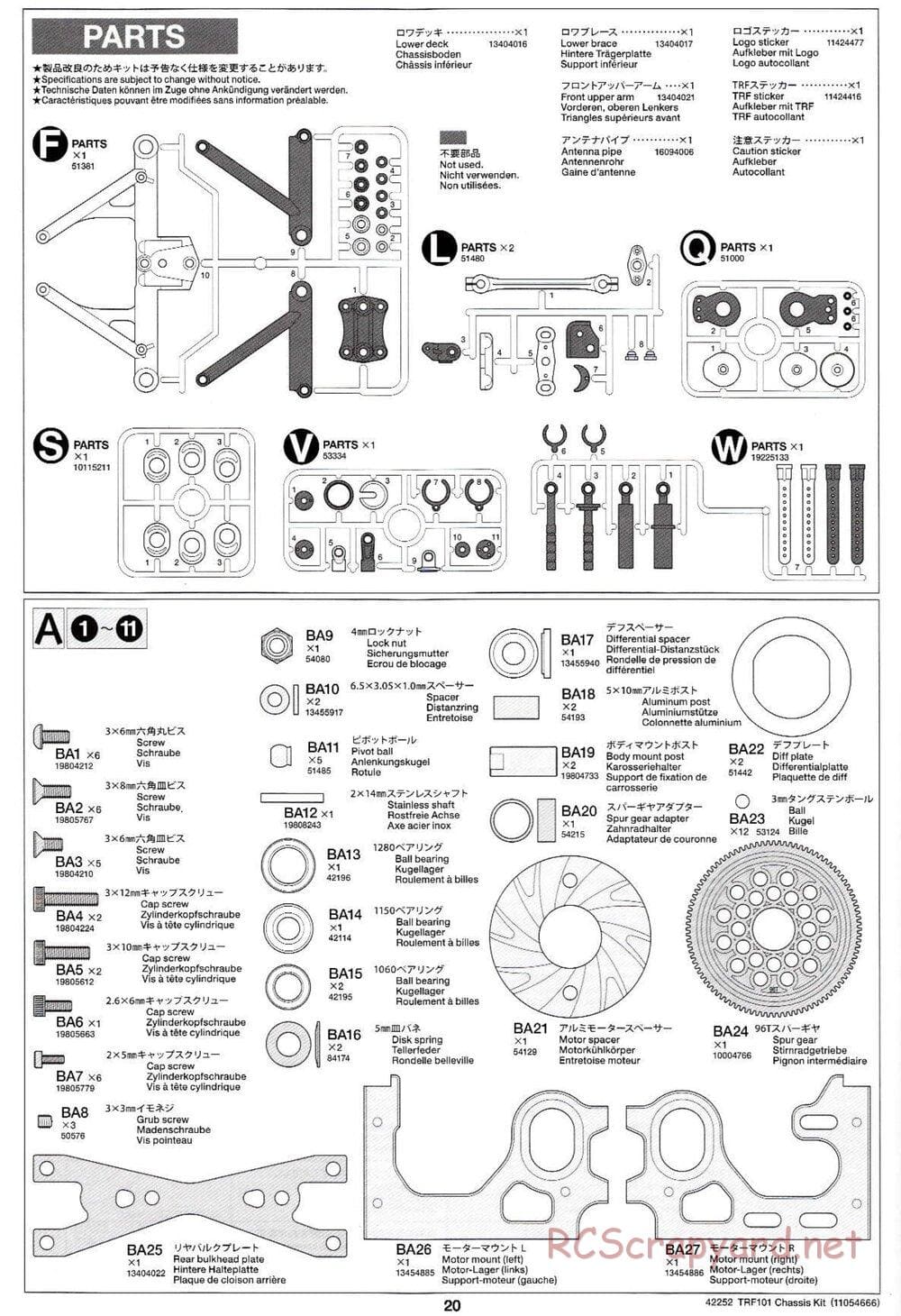 Tamiya - TRF101 Chassis - Manual - Page 20