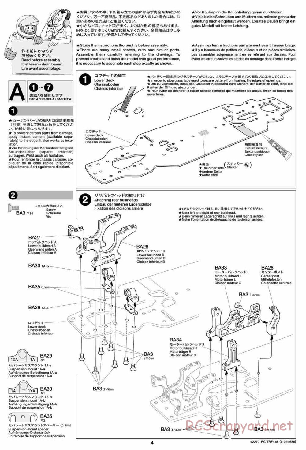 Tamiya - TRF418 Chassis - Manual - Page 4