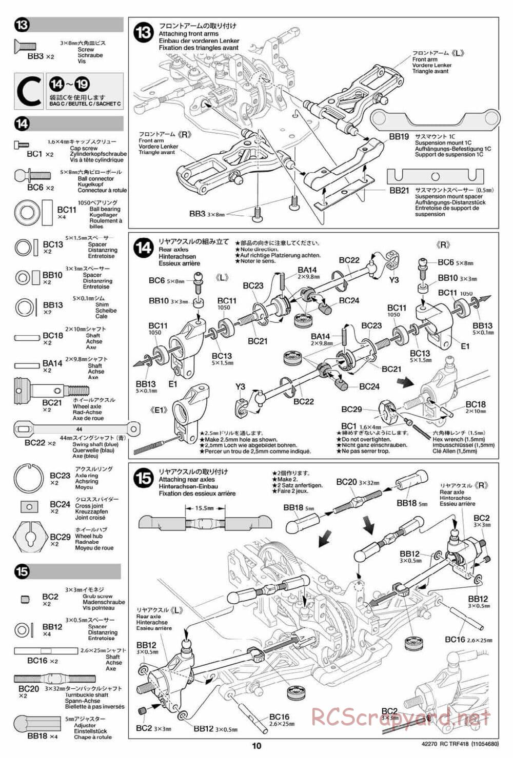 Tamiya - TRF418 Chassis - Manual - Page 10