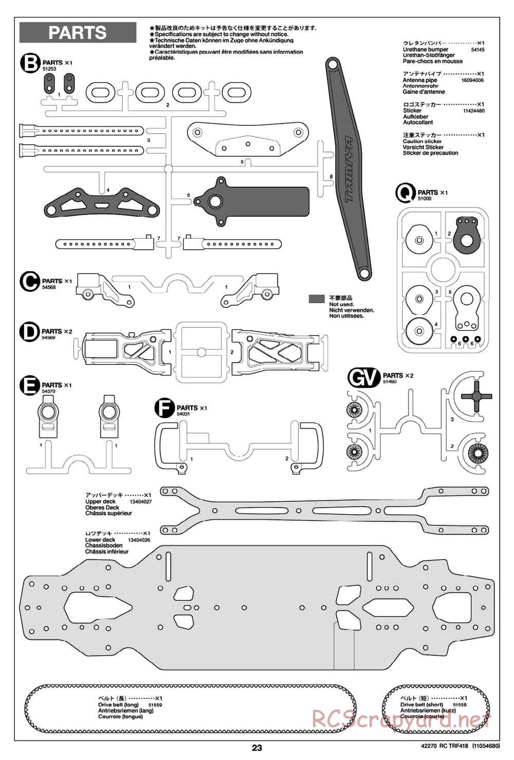 Tamiya - TRF418 Chassis - Manual - Page 23