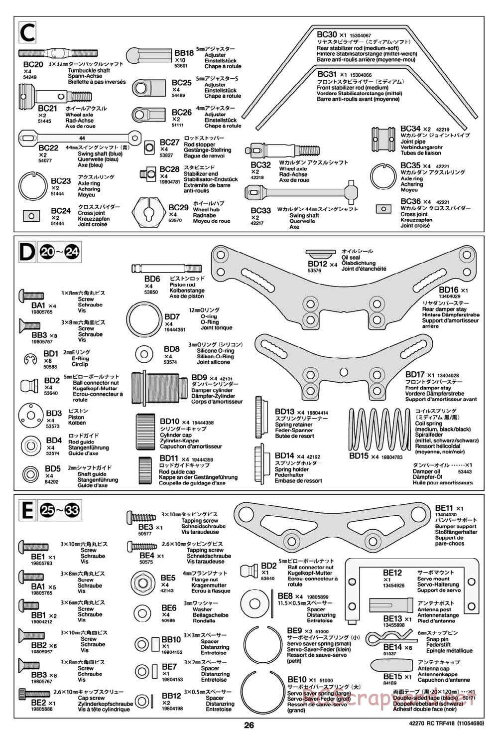Tamiya - TRF418 Chassis - Manual - Page 26