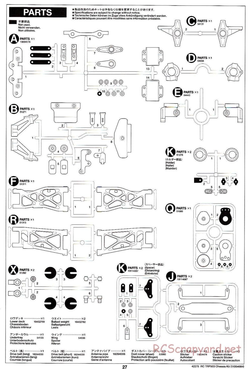 Tamiya - TRF503 Chassis - Manual - Page 27