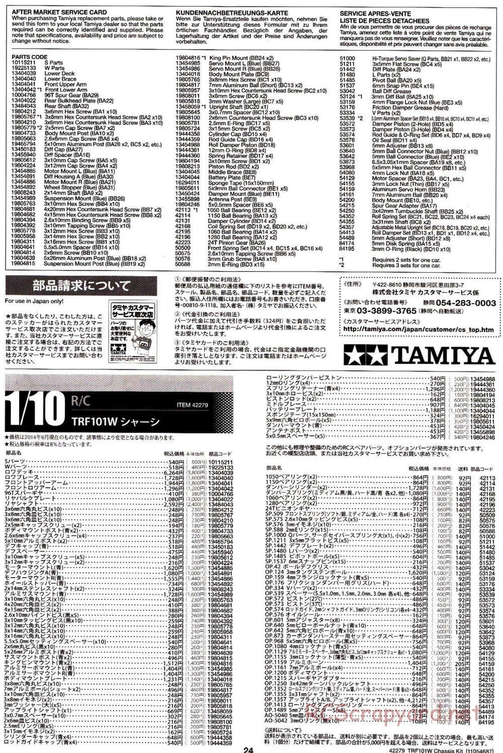 Tamiya - TRF101W Chassis Chassis - Manual - Page 24