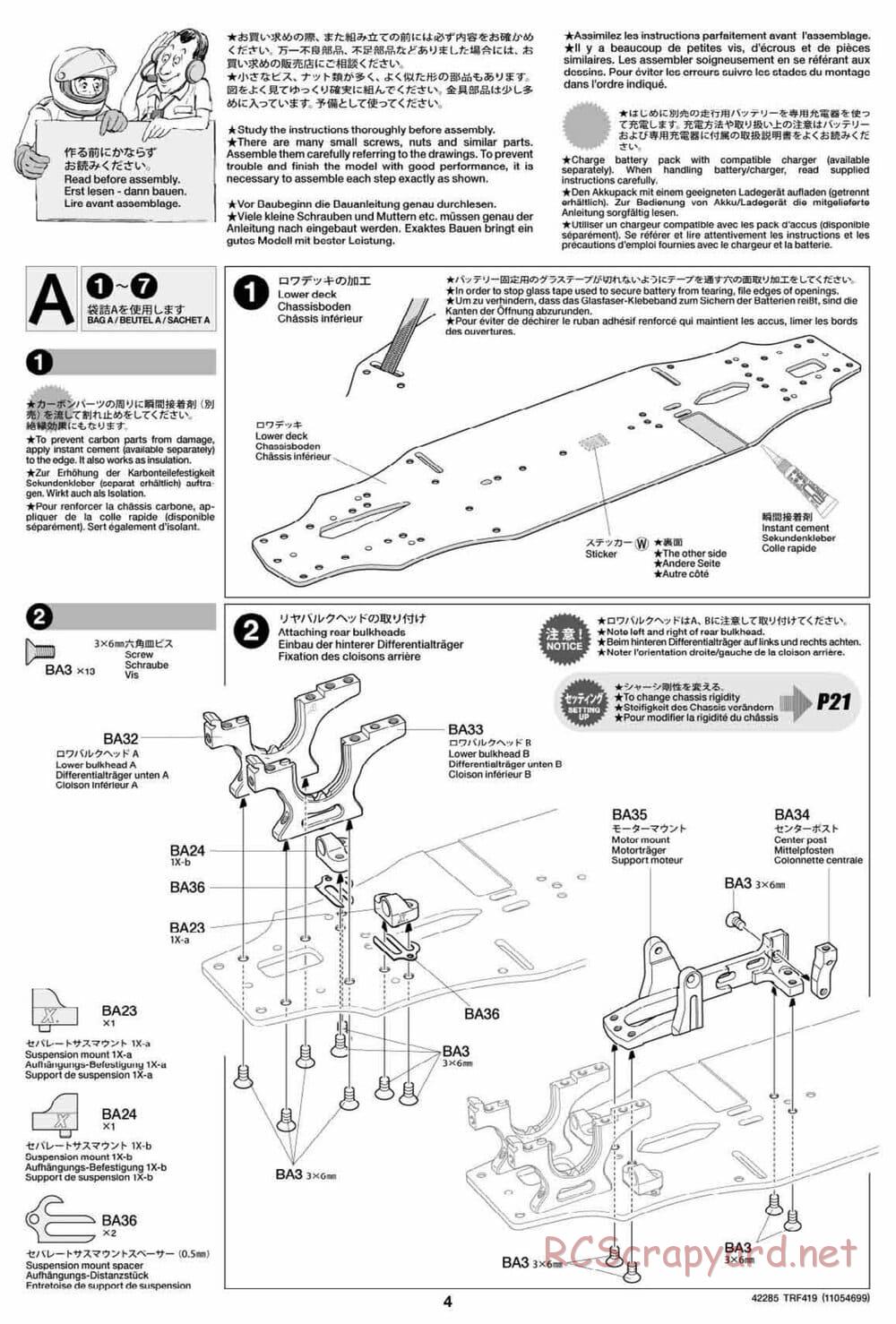 Tamiya - TRF419 Chassis - Manual - Page 4