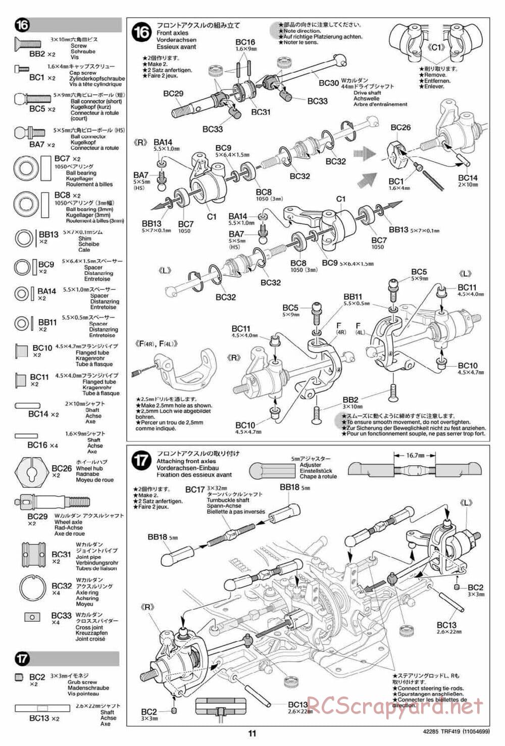 Tamiya - TRF419 Chassis - Manual - Page 11