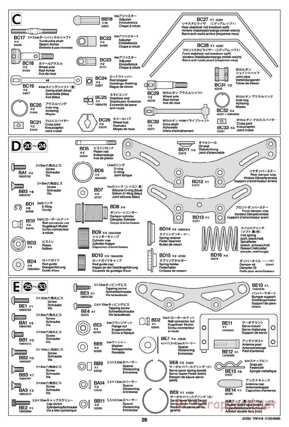 Tamiya - TRF419 Chassis - Manual - Page 26