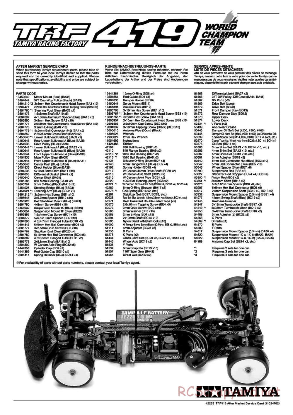 Tamiya - TRF419 Chassis - Manual - Page 30