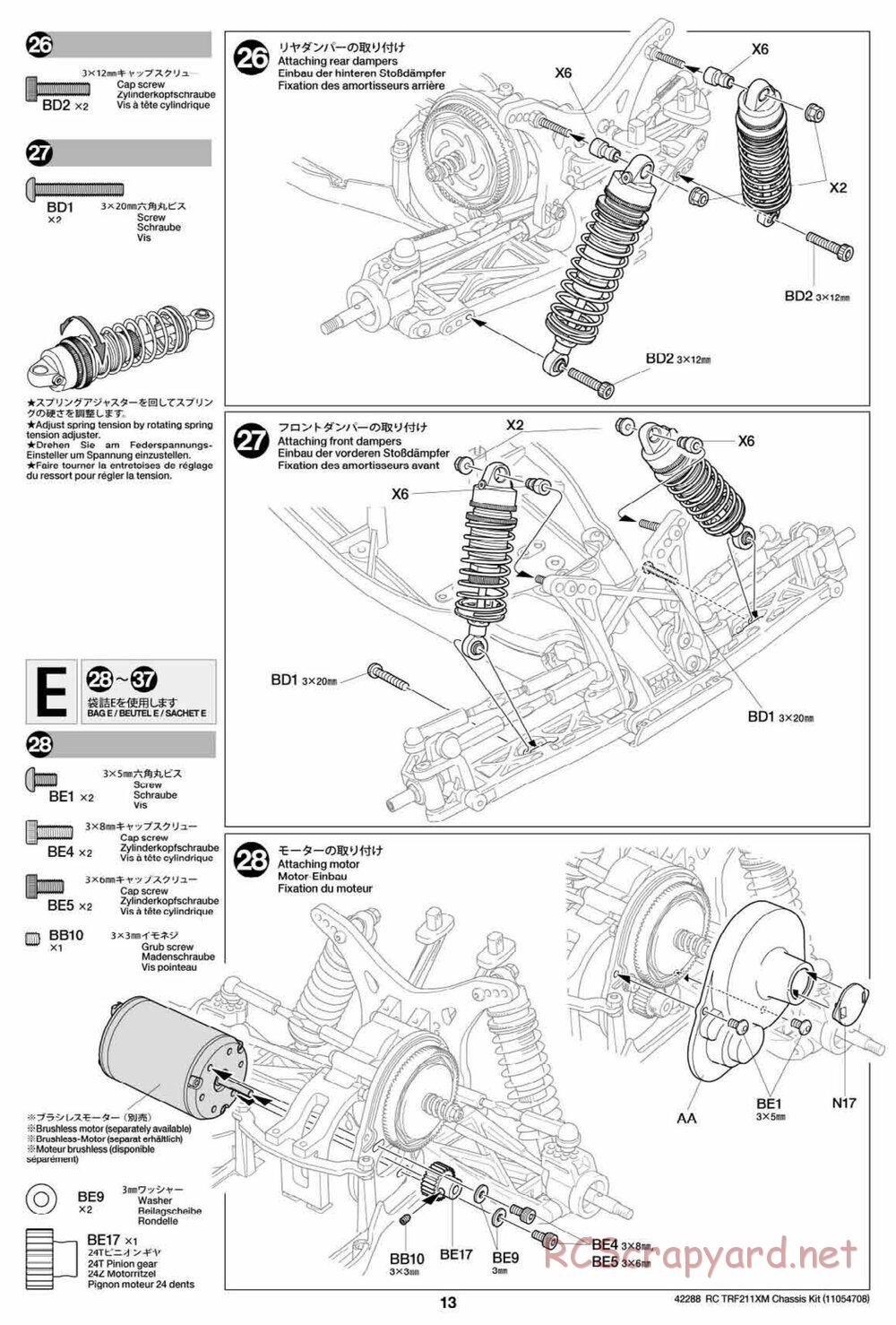 Tamiya - TRF211XM Chassis - Manual - Page 13