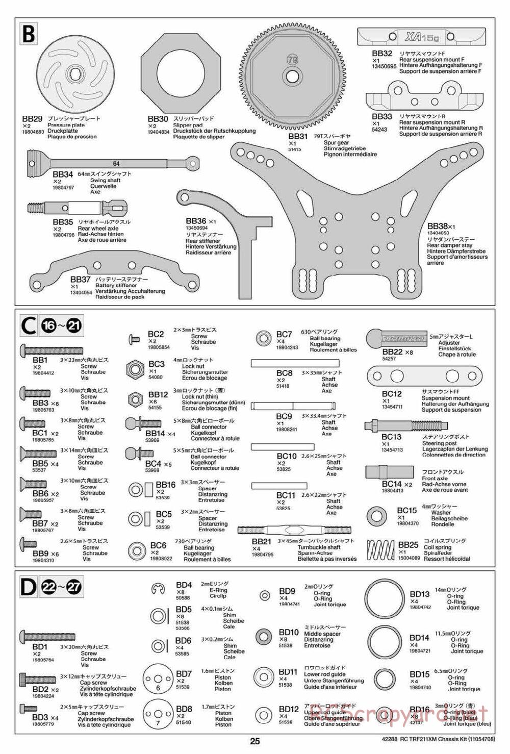 Tamiya - TRF211XM Chassis - Manual - Page 25