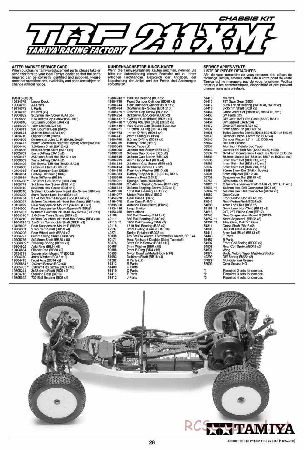 Tamiya - TRF211XM Chassis - Manual - Page 28