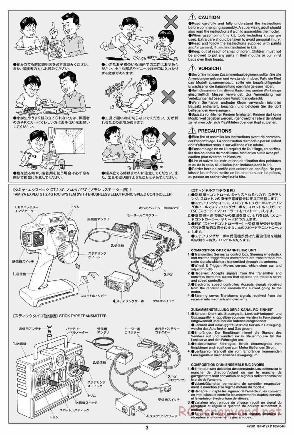 Tamiya - TRF419X Chassis - Manual - Page 3