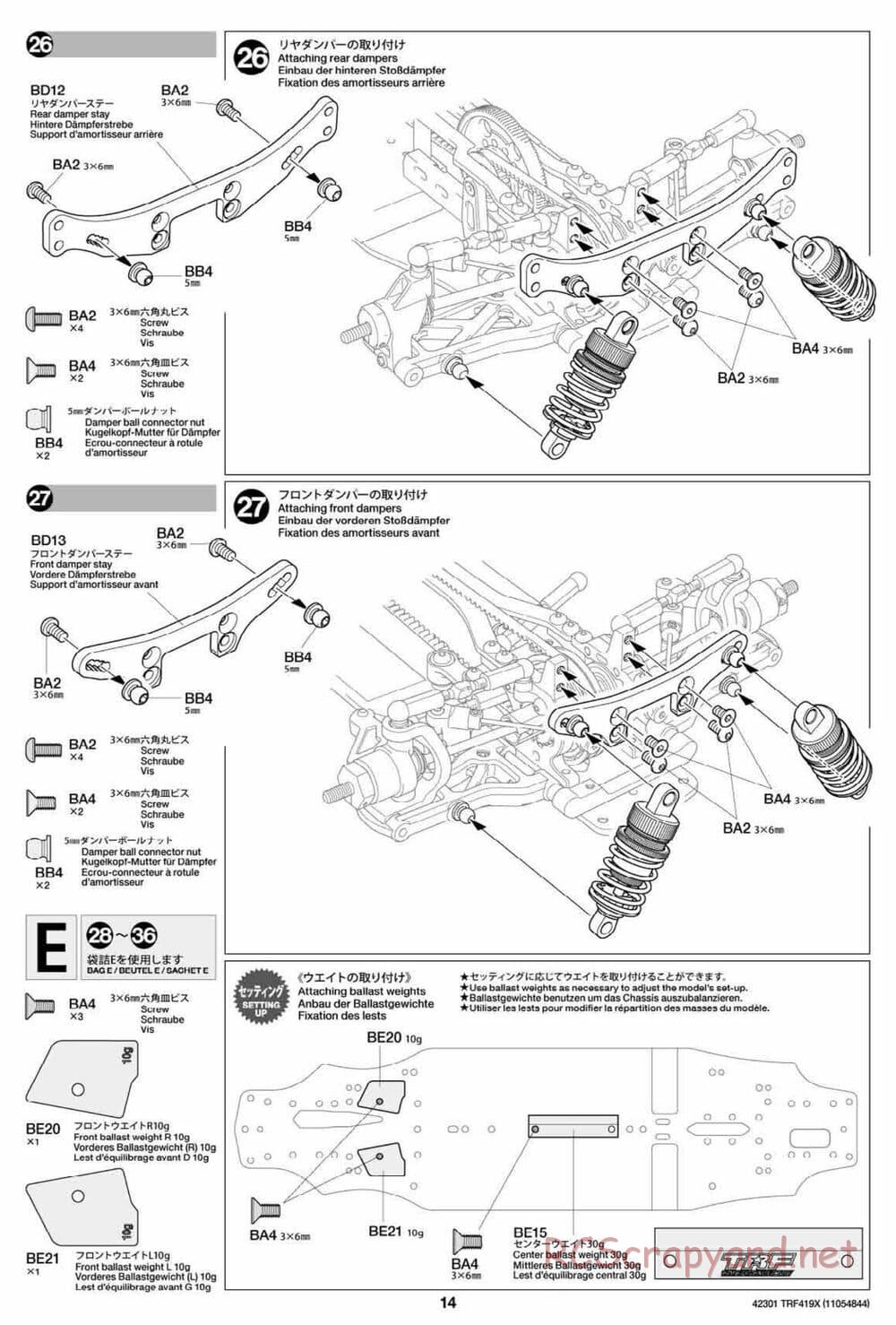 Tamiya - TRF419X Chassis - Manual - Page 14