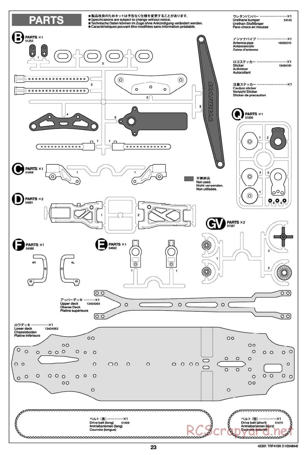Tamiya - TRF419X Chassis - Manual - Page 23