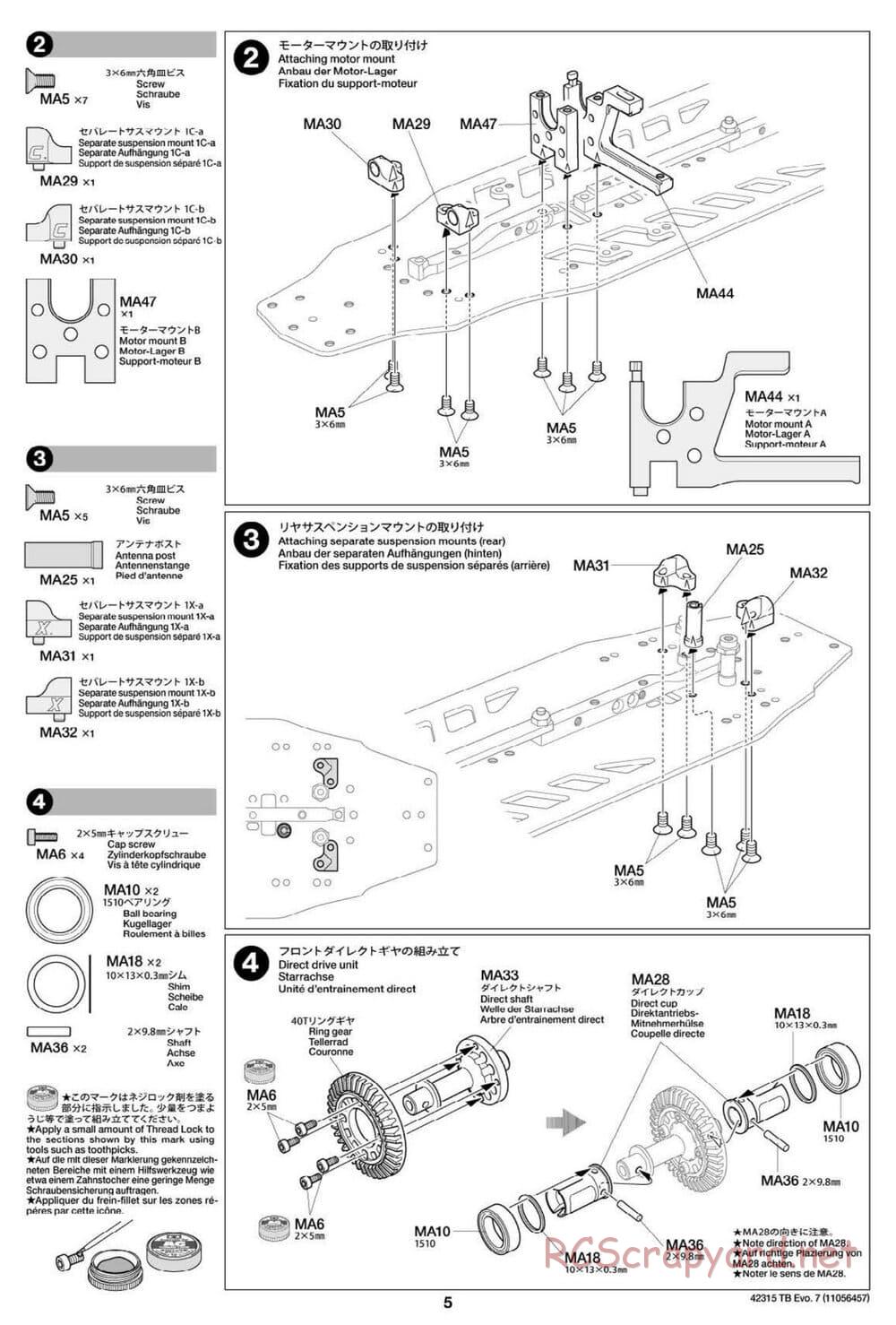 Tamiya - TB Evo.7 Chassis - Manual - Page 5