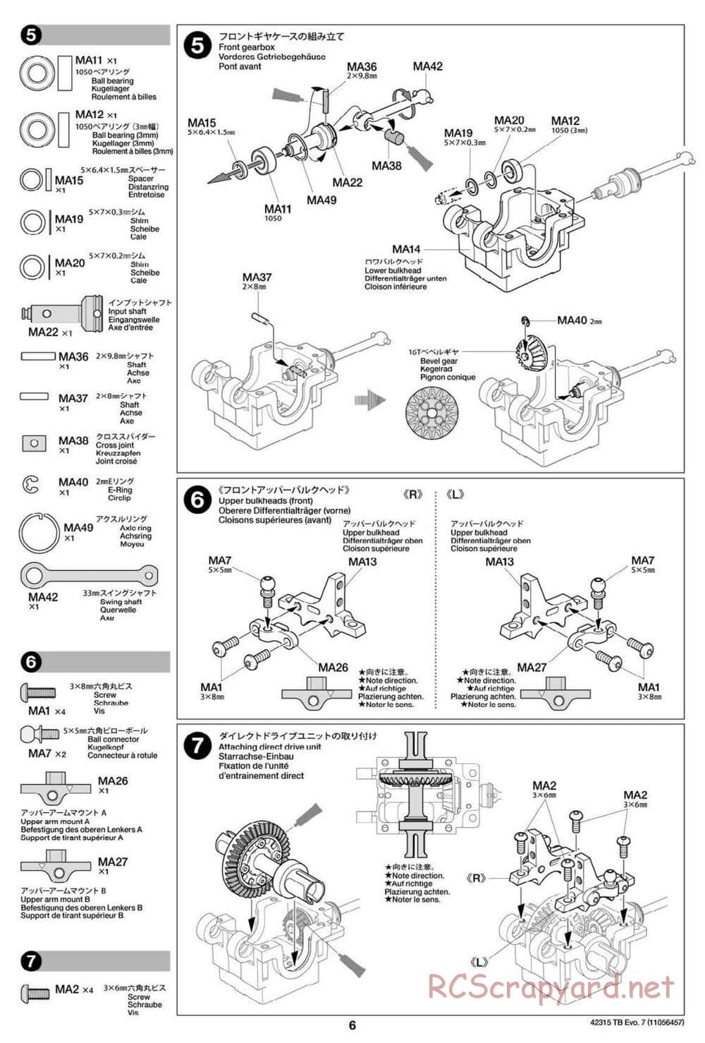Tamiya - TB Evo.7 Chassis - Manual - Page 6