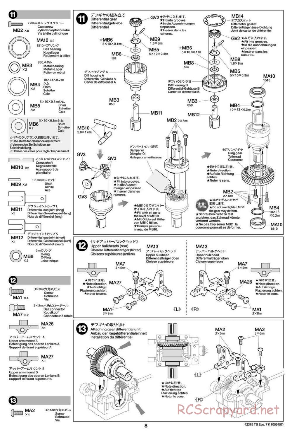 Tamiya - TB Evo.7 Chassis - Manual - Page 8