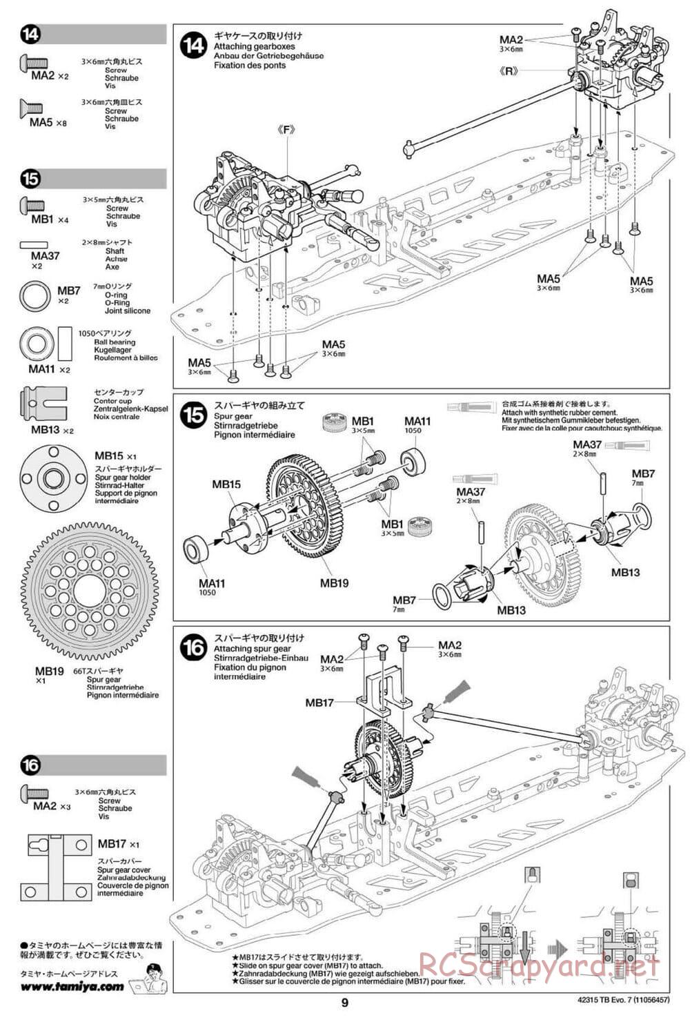 Tamiya - TB Evo.7 Chassis - Manual - Page 9