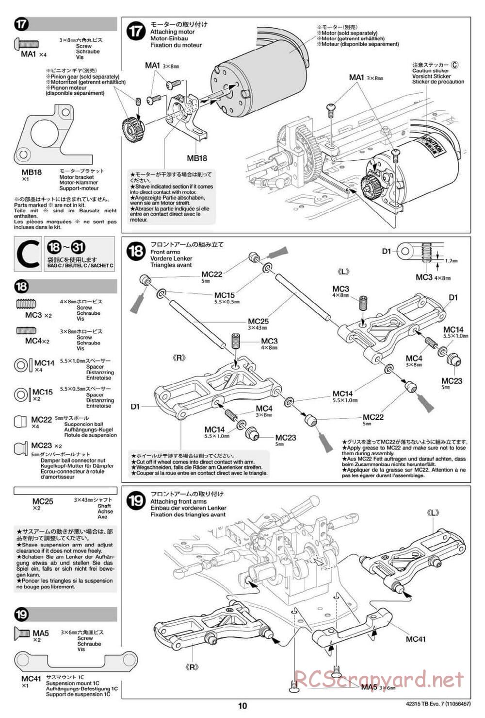 Tamiya - TB Evo.7 Chassis - Manual - Page 10