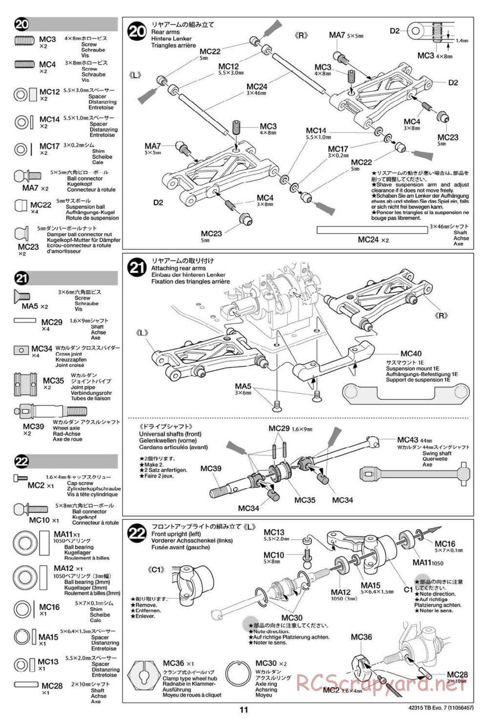 Tamiya - TB Evo.7 Chassis - Manual - Page 11