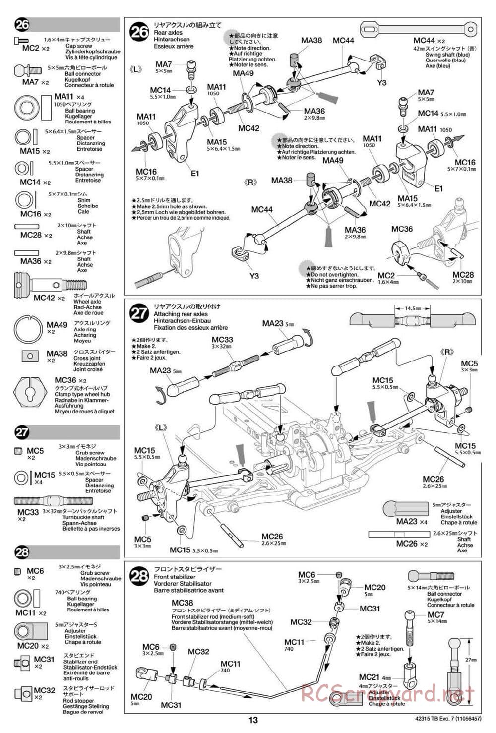 Tamiya - TB Evo.7 Chassis - Manual - Page 13