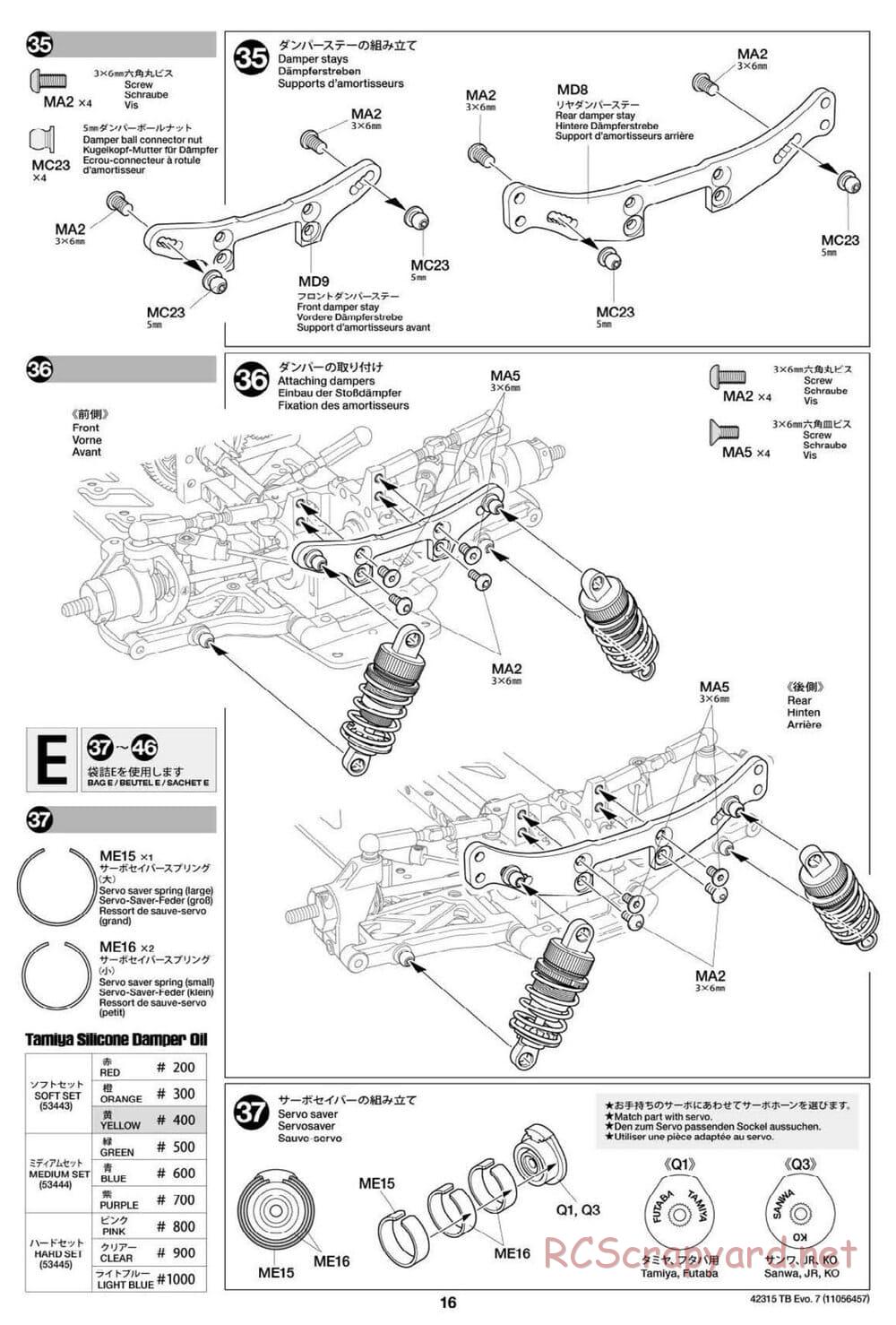 Tamiya - TB Evo.7 Chassis - Manual - Page 16