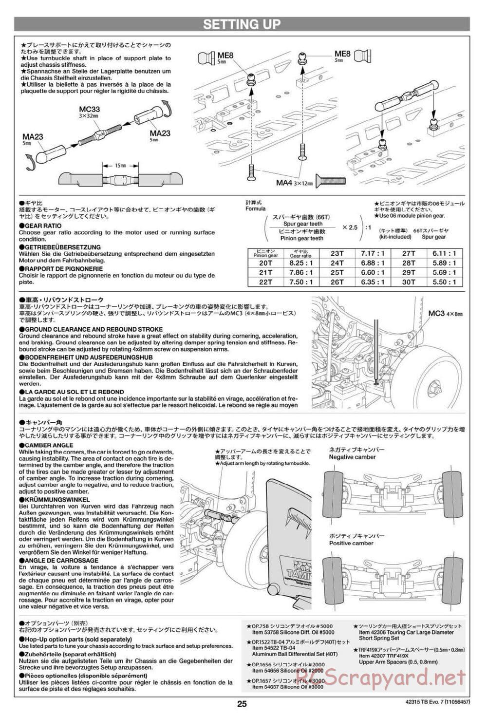 Tamiya - TB Evo.7 Chassis - Manual - Page 25
