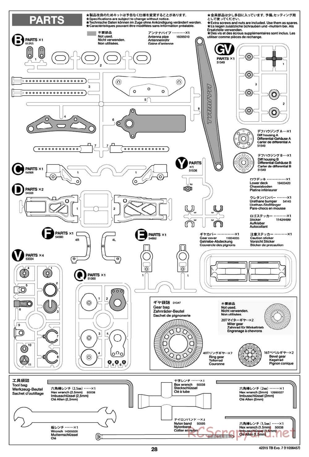 Tamiya - TB Evo.7 Chassis - Manual - Page 28