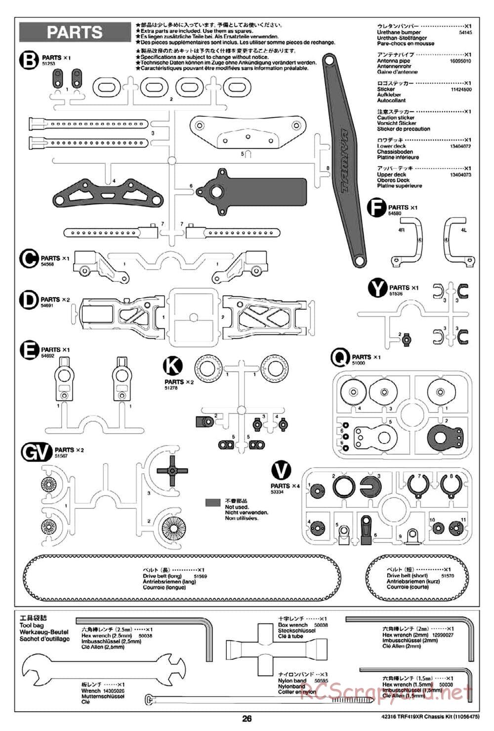 Tamiya - TRF419XR Chassis - Manual - Page 26