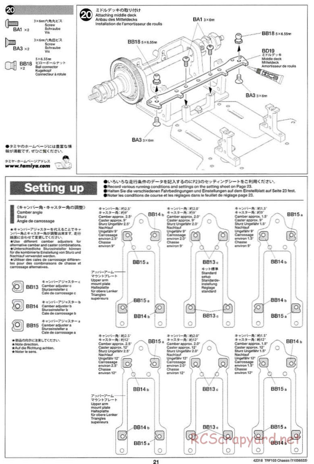 Tamiya - TRF103 Chassis - Manual - Page 21