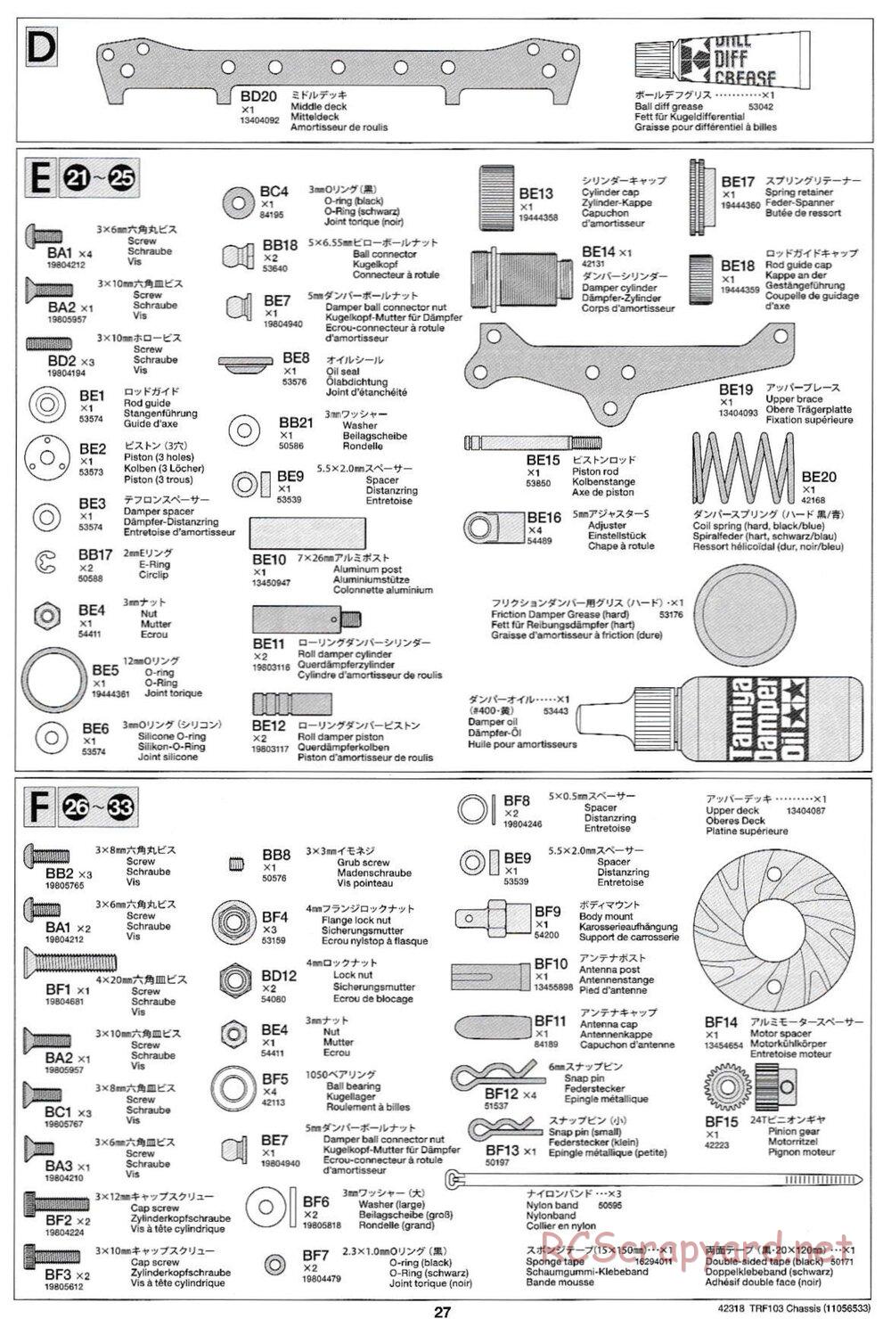 Tamiya - TRF103 Chassis - Manual - Page 27