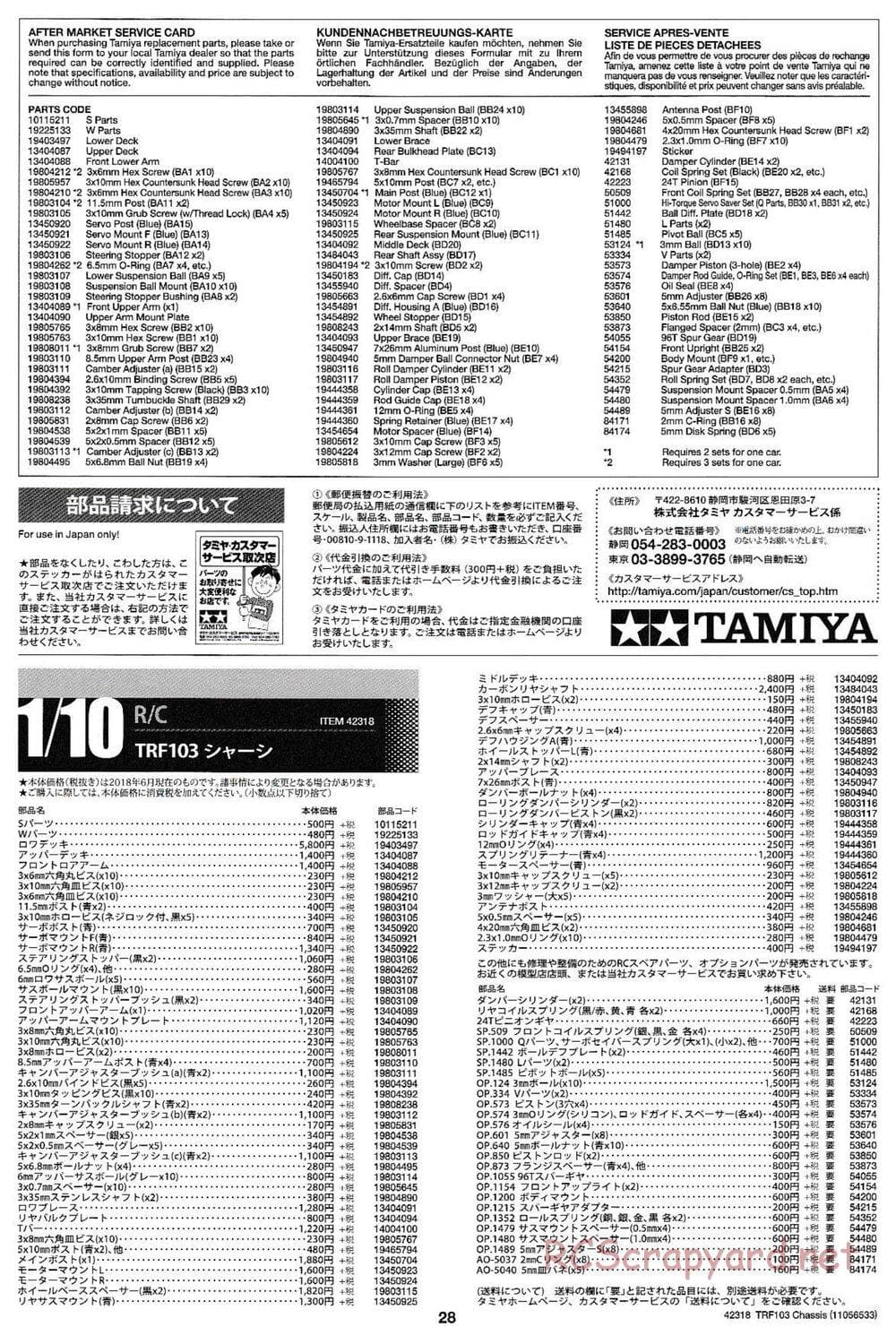 Tamiya - TRF103 Chassis - Manual - Page 28